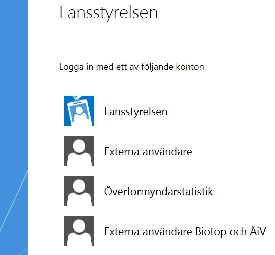 Skärmdump på inloggningsalternativ till Biotopkarteringsdatabasen